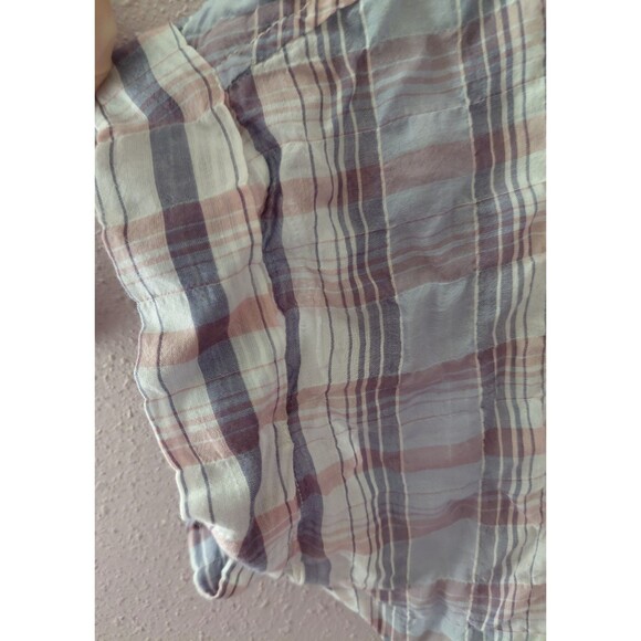 Cloth & Stone Women's Purple Blue Plaid Short Sleeve Button Down Shirt Size XL - Picture 2 of 12